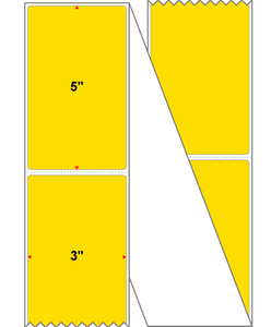 3" X 5" Thermal Transfer-Pantone Yellow,Permanent,Premium Paper,Fanfolded