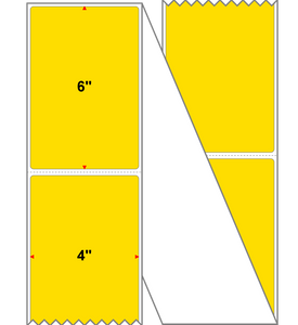 4" X 6" Thermal Transfer-Pantone Yellow,Permanent,Premium Paper,Fanfolded