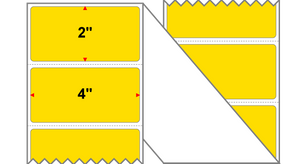 4" X 2" Thermal Transfer-Pantone Yellow,Permanent,Premium Paper,Fanfolded