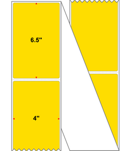 4" X 6.5" Thermal Transfer-Pantone Yellow,Permanent,Premium Paper,Fanfolded