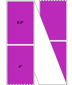 4" X 6.5" Thermal Transfer-Pantone Purple,Permanent,Premium Paper,Fanfolded