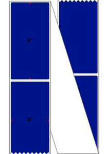 4" X 8" Thermal Transfer-PMS Reflex Blue,Permanent,Premium Paper,Fanfolded