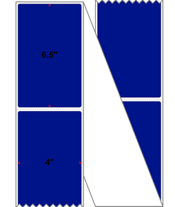 4" X 6.5" Thermal Transfer-PMS Reflex Blue,Permanent,Premium Paper,Fanfolded