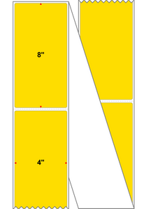 4" X 8" Thermal Transfer-Pantone Yellow,Permanent,Premium Paper,Fanfolded