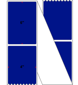 4" X 6" Thermal Transfer-PMS Reflex Blue,Permanent,Premium Paper,Fanfolded