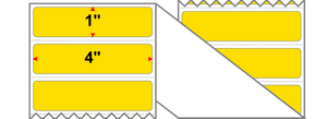 4" X 1" Thermal Transfer-Pantone Yellow,Permanent,Premium Paper,Fanfolded